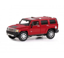 Машина "АВТОПАНОРАМА" Hummer H3, красный, 1/24, свет, звук, в/к 24,5*12,5*10,5 см