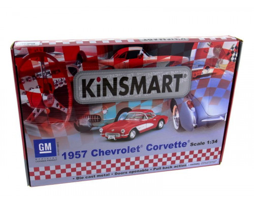 Машина Kinsmart Chevrolet Corvette 1957 инерция (1/12шт.) 1:34 б/к