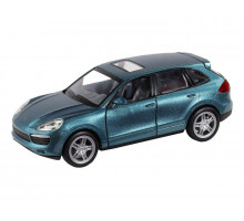 Машина "АВТОПАНОРАМА" Porsche Cayenne S, голубой, 1/32, свет, звук, инерция, в/к 17,5*13,5*9 см