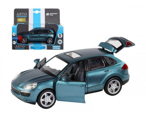 Машина АВТОПАНОРАМА Porsche Cayenne S, голубой, 1/32, свет, звук, инерция, в/к 17,5*13,5*9 см