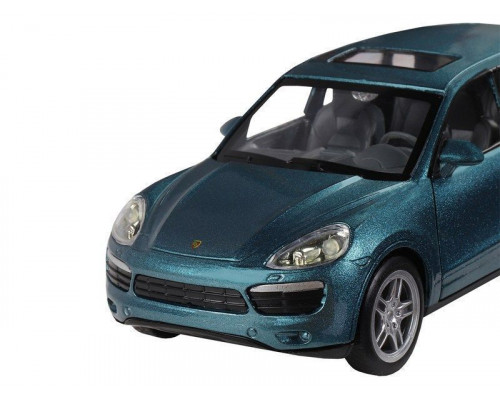 Машина АВТОПАНОРАМА Porsche Cayenne S, голубой, 1/32, свет, звук, инерция, в/к 17,5*13,5*9 см