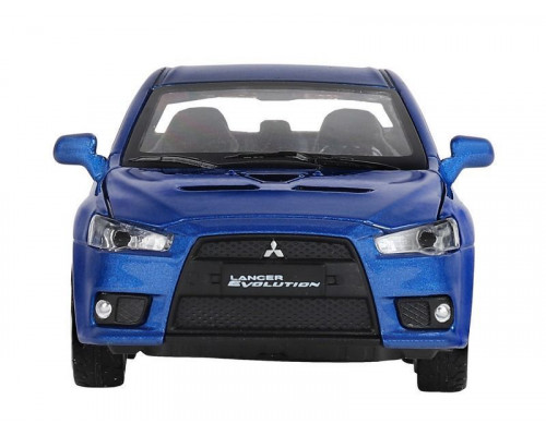 Машина АВТОПАНОРАМА Mitsubishi Lancer Evolution, синий, 1/32, свет, звук, в/к 17,5*12,5*6,5 см