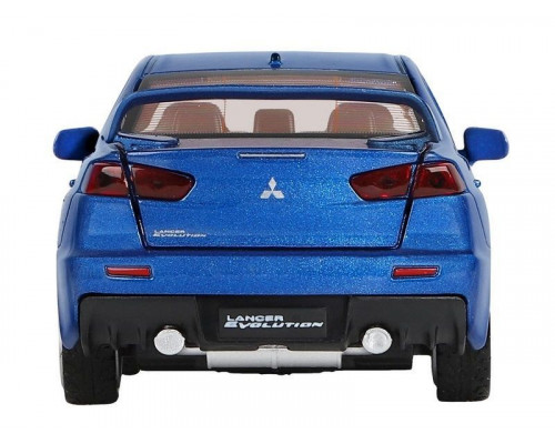 Машина АВТОПАНОРАМА Mitsubishi Lancer Evolution, синий, 1/32, свет, звук, в/к 17,5*12,5*6,5 см