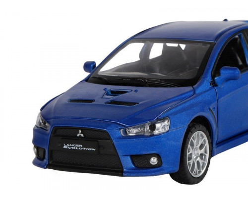 Машина АВТОПАНОРАМА Mitsubishi Lancer Evolution, синий, 1/32, свет, звук, в/к 17,5*12,5*6,5 см