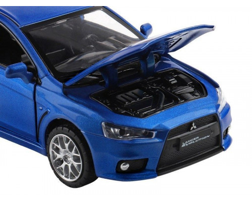 Машина АВТОПАНОРАМА Mitsubishi Lancer Evolution, синий, 1/32, свет, звук, в/к 17,5*12,5*6,5 см