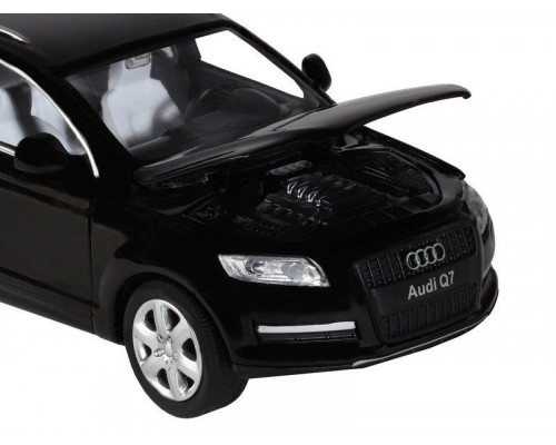 Машина АВТОПАНОРАМА Audi Q7, черный, 1/32, свет, звук, инерция, в/к 17,5*13,5*9 см