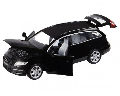 Машина АВТОПАНОРАМА Audi Q7, черный, 1/32, свет, звук, инерция, в/к 17,5*13,5*9 см