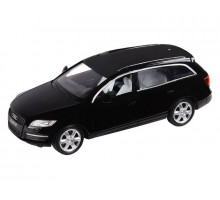 Машина "АВТОПАНОРАМА" Audi Q7, черный, 1/32, свет, звук, инерция, в/к 17,5*13,5*9 см