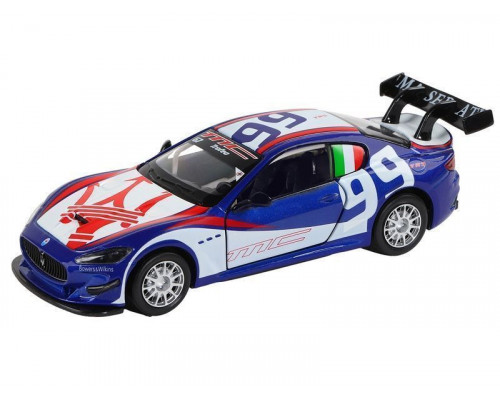 Машина АВТОПАНОРАМА Maserati Gran Turismo MC GT4, синий, 1/32, свет, звук, в/к 17,5*13,5*9 см