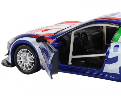 Машина АВТОПАНОРАМА Maserati Gran Turismo MC GT4, синий, 1/32, свет, звук, в/к 17,5*13,5*9 см