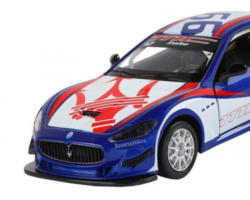 Машина АВТОПАНОРАМА Maserati Gran Turismo MC GT4, синий, 1/32, свет, звук, в/к 17,5*13,5*9 см