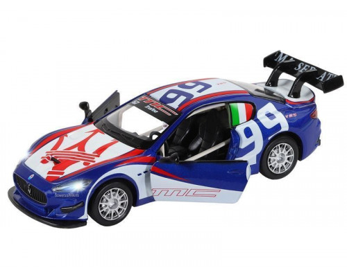 Машина АВТОПАНОРАМА Maserati Gran Turismo MC GT4, синий, 1/32, свет, звук, в/к 17,5*13,5*9 см