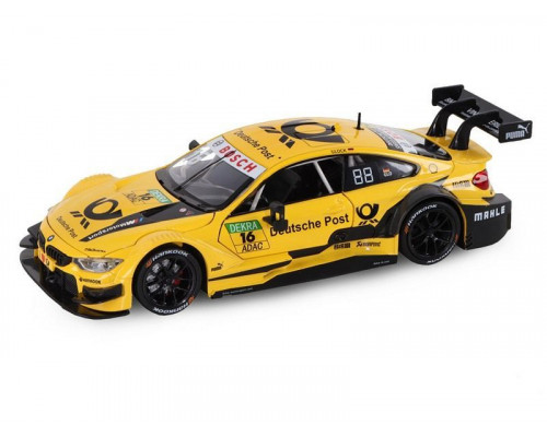 Машина АВТОПАНОРАМА BMW M4, желтый, 1/24, свет, звук, в/к 24,5*12,5*10,5 см