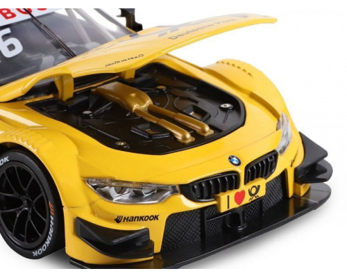 Машина АВТОПАНОРАМА BMW M4, желтый, 1/24, свет, звук, в/к 24,5*12,5*10,5 см