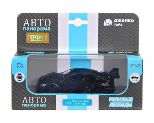 Машина АВТОПАНОРАМА Mercedes-AMG C 63 DTM, синий, 1/42, инерция, откр. двери, в/к 17,5*12,5*6,5