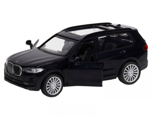 Машина АВТОПАНОРАМА BMW X7, 1/44,  черный, инерция, откр. двери, в/к 17,5*12,5*6,5 см