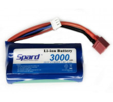 Аккумулятор Li-Ion Spard 3000mAh, 7,4V, 10C, T‐plug для Remo Hobby 1/16, Himoto 1/18