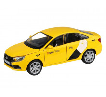 Машина "АВТОПАНОРАМА" Яндекс.Такси  LADA VESTA, желтый, 1/24, в/к 24,5*12,5*10,5 см