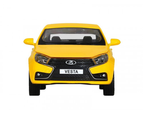 Машина АВТОПАНОРАМА Яндекс.Такси  LADA VESTA, желтый, 1/24, в/к 24,5*12,5*10,5 см