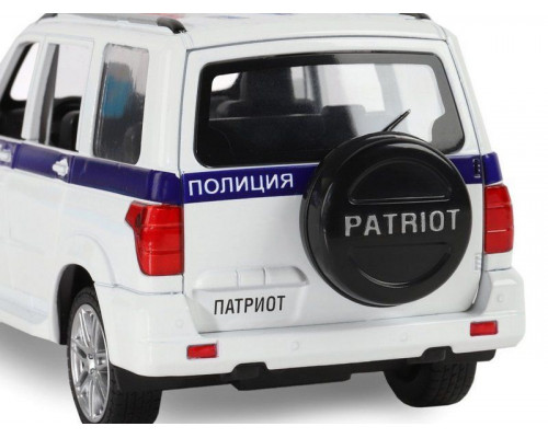 Машина АВТОПАНОРАМА УАЗ PATRIOT Полиция, 1/26, свет, звук, инерция, в/к 24,5*12,5*10,5 см