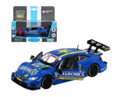 Машина АВТОПАНОРАМА Mercedes-AMG C 63 DTM, синий, 1/32, свет, звук, инерция, в/к 17,5*12,5*6,5 см