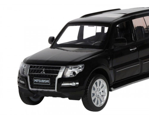 Машина АВТОПАНОРАМА Mitsubishi Pajero 4WD Tubro, черный, 1/33, свет, звук, в/к 17,5*13,5*9 см