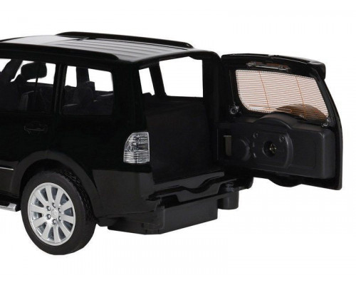 Машина АВТОПАНОРАМА Mitsubishi Pajero 4WD Tubro, черный, 1/33, свет, звук, в/к 17,5*13,5*9 см