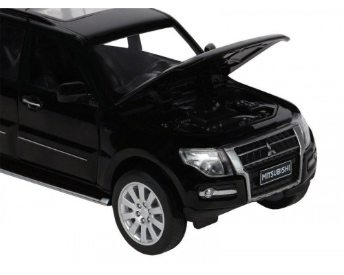 Машина АВТОПАНОРАМА Mitsubishi Pajero 4WD Tubro, черный, 1/33, свет, звук, в/к 17,5*13,5*9 см