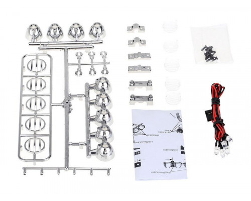 Передние светодиодные прожекторы на кузов для краулеров 1/10, серебристый