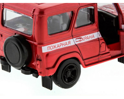 Машина АВТОПАНОРАМА инерц. УАЗ-469 (пожарная) 1/50, в/к 12*7*5,5 см