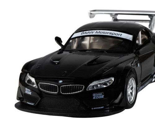 Машина АВТОПАНОРАМА BMW Z4 GT, черный, 1/32, свет, звук, инерция, в/к 17,5*13,5*9 см