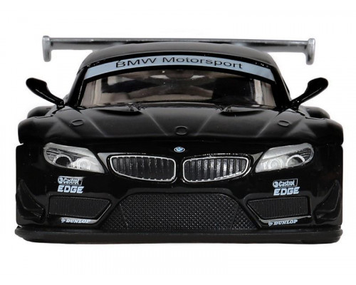 Машина АВТОПАНОРАМА BMW Z4 GT, черный, 1/32, свет, звук, инерция, в/к 17,5*13,5*9 см