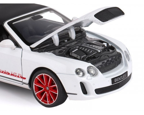 Машина АВТОПАНОРАМА Bentley Continental Supersports ISR, белый, 1/24, в/к 24,5*12,5*10,5 см