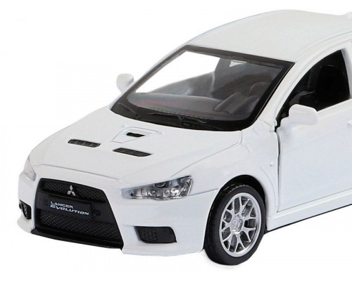 Машина АВТОПАНОРАМА Mitsubishi Lancer Evolution, белый, 1/41, откр. двери, в/к 17,5*12,5*6,5 см