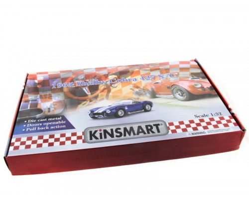 Машина Kinsmart Shelby Cobra 427 1965 инерция (1/12шт.) 1:32 б/к