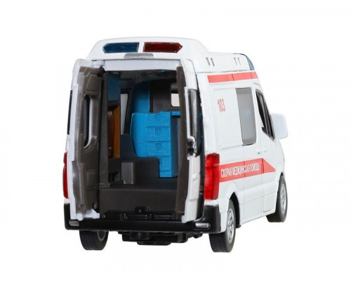 Машина АВТОПАНОРАМА Mercedes Sprinter Скорая помощь, белый, 1/32, в/к 18*9*13,5 см