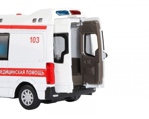 Машина АВТОПАНОРАМА Mercedes Sprinter Скорая помощь, белый, 1/32, в/к 18*9*13,5 см