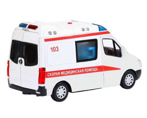 Машина АВТОПАНОРАМА Mercedes Sprinter Скорая помощь, белый, 1/32, в/к 18*9*13,5 см