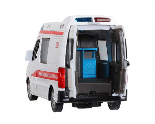 Машина АВТОПАНОРАМА Mercedes Sprinter Скорая помощь, белый, 1/32, в/к 18*9*13,5 см