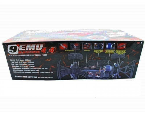 Радиоуправляемый шорт-корс Remo Hobby 9EMU TWINS MOTOR (красный) 4WD 2.4G 1/8 RTR