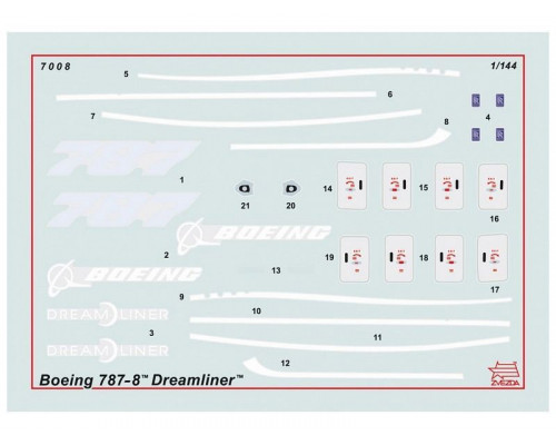 Сборная модель ZVEZDA Пассажирский авиалайнер Боинг 787-8 Дримлайнер, 1/144
