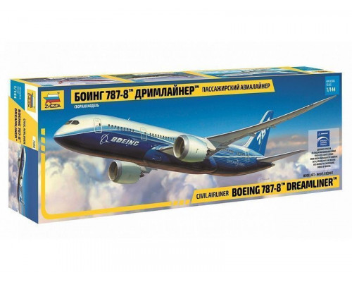 Сборная модель ZVEZDA Пассажирский авиалайнер Боинг 787-8 Дримлайнер, 1/144