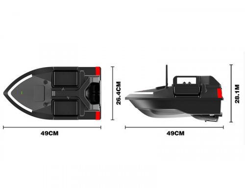 Радиоуправляемый катер для рыбалки Flytec V020 светящийся-желтый GPS 2.4G RTR