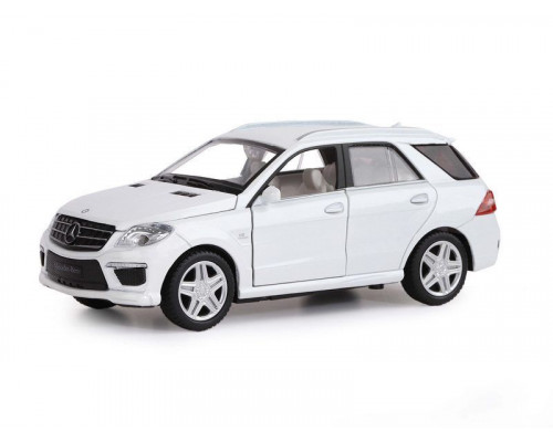 Машина АВТОПАНОРАМА Mercedes-Benz ML63 AMG, белый, 1/32, свет, звук, инерция, в/к 17,5*13,5*9 см