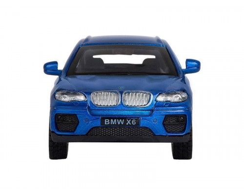 Машина АВТОПАНОРАМА BMW X6, 1/43, синий, инерция, откр. двери, в/к 17,5*12,5*6,5 см