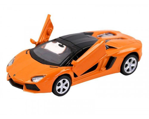 Машина АВТОПАНОРАМА Lamborghini Aventador LP700-4 Roadster, 1/43, оранжевый, инерция