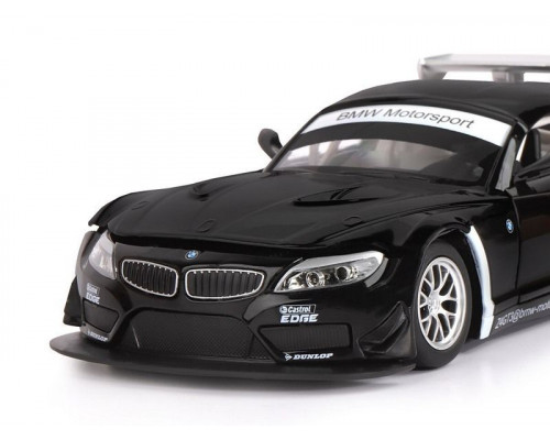 Машина АВТОПАНОРАМА BMW Z4 GT3, черный, 1/24, свет, звук, в/к 24,5*12,5*10,5 см