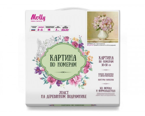 Картина по номерам 30х30 Бузин. Вдохновение (20 цветов)