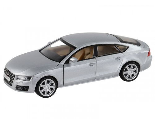 Машина АВТОПАНОРАМА Audi A7, серебряный, 1/32, свет, звук, инерция, в/к 17,5*13,5*9 см