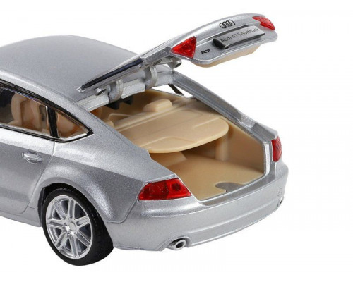 Машина АВТОПАНОРАМА Audi A7, серебряный, 1/32, свет, звук, инерция, в/к 17,5*13,5*9 см